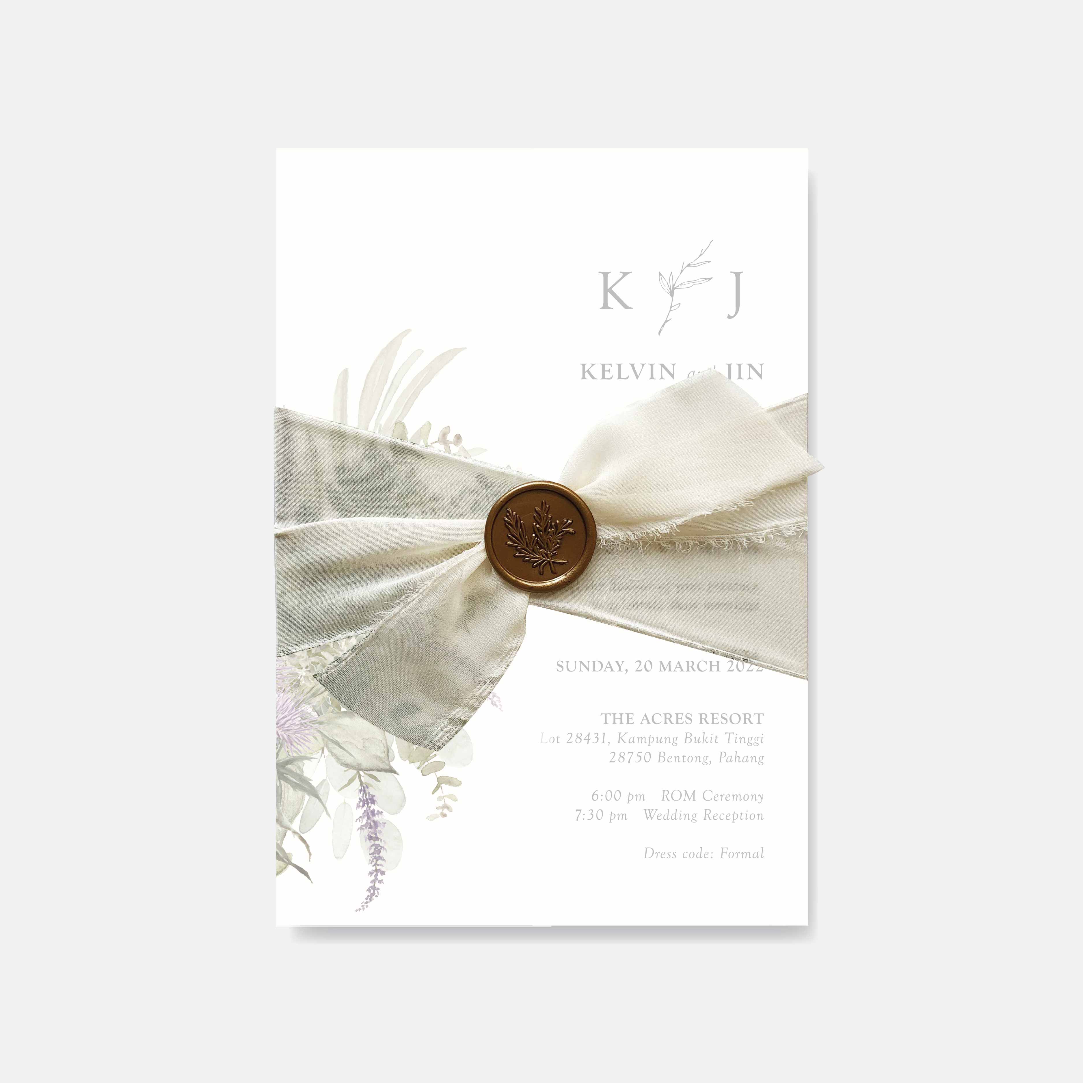 Chiffon Ribbon Wedding Invitation