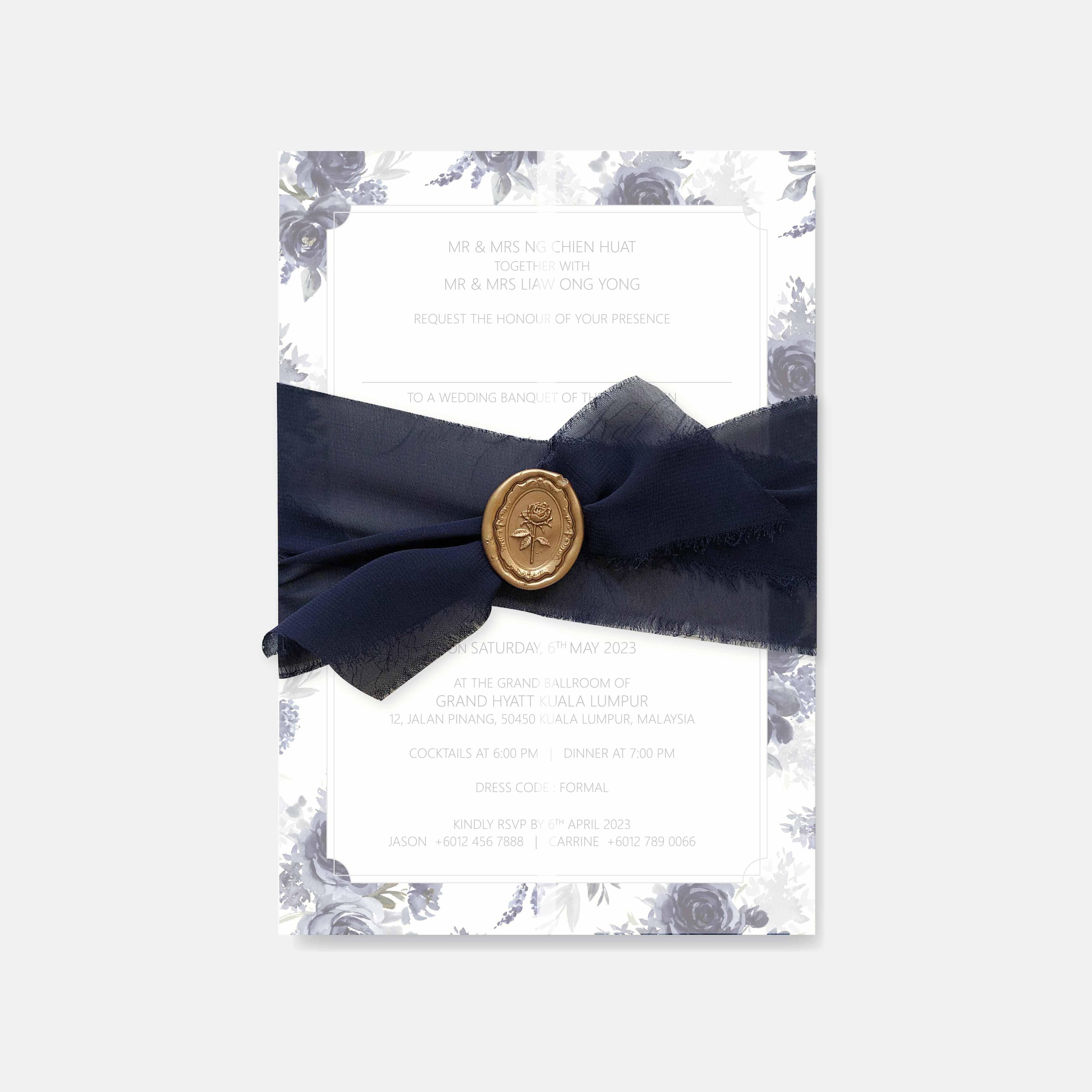 Chiffon Ribbon Wedding Invitation