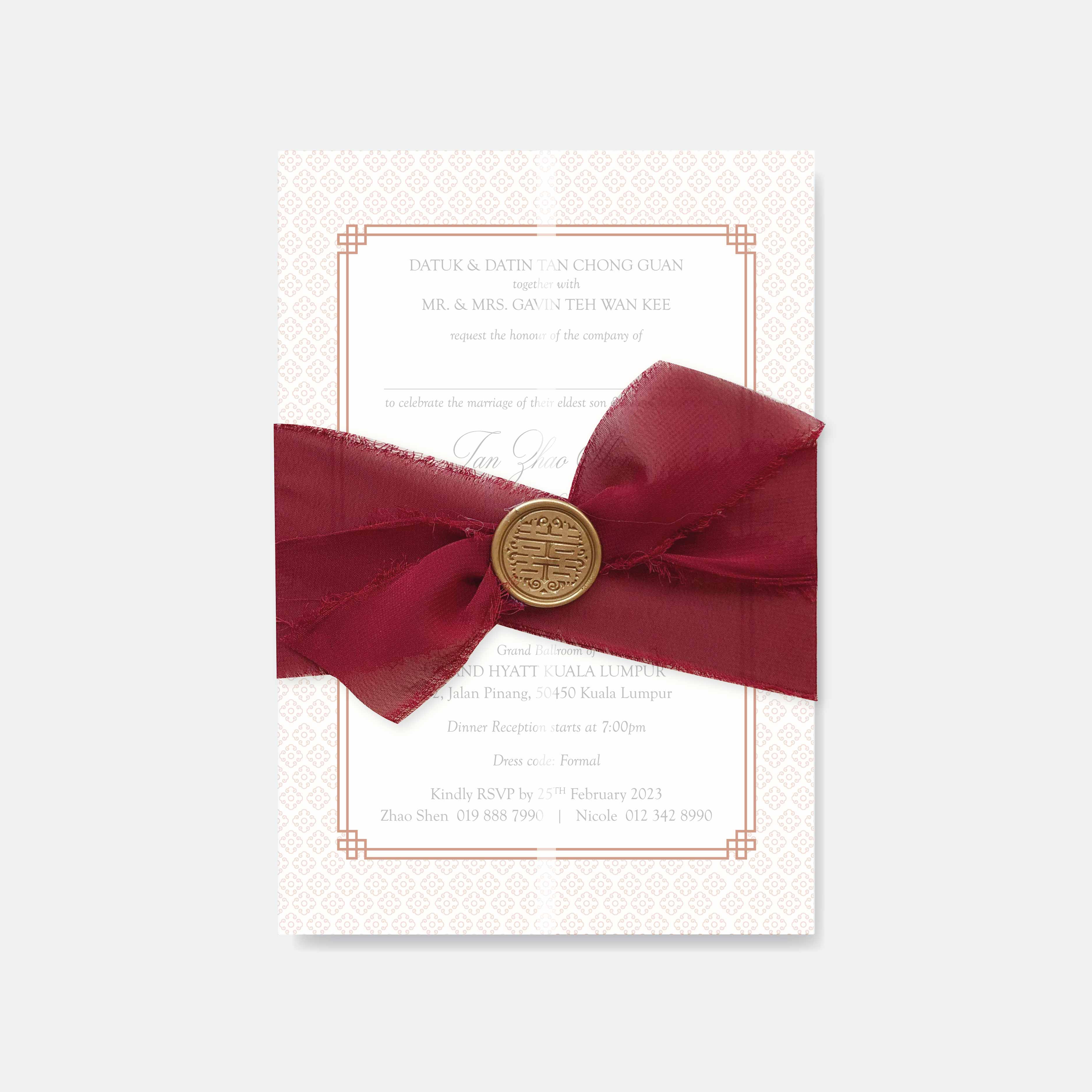 Chiffon Ribbon Wedding Invitation