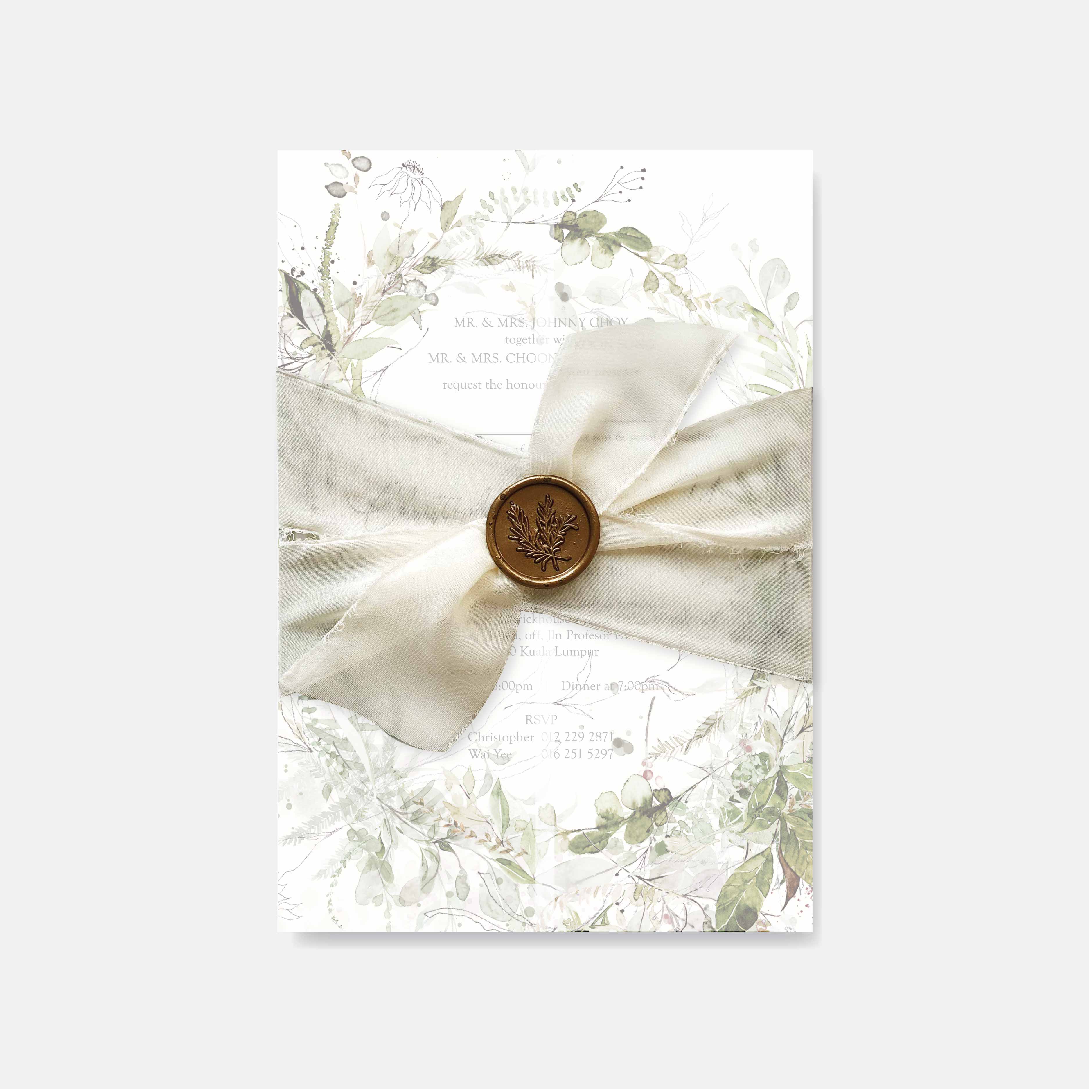 Chiffon Ribbon Wedding Invitation