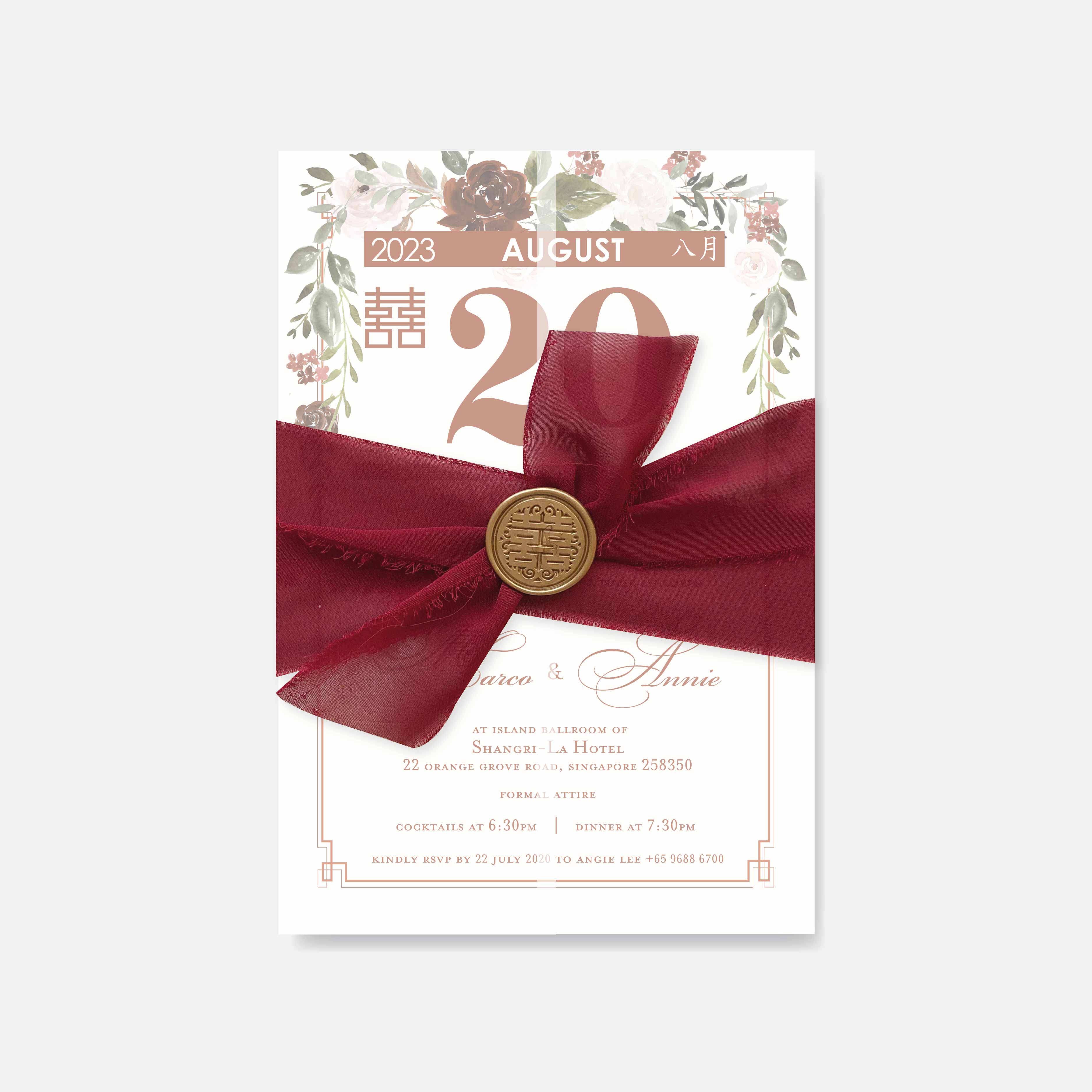 Chiffon Ribbon Wedding Invitation