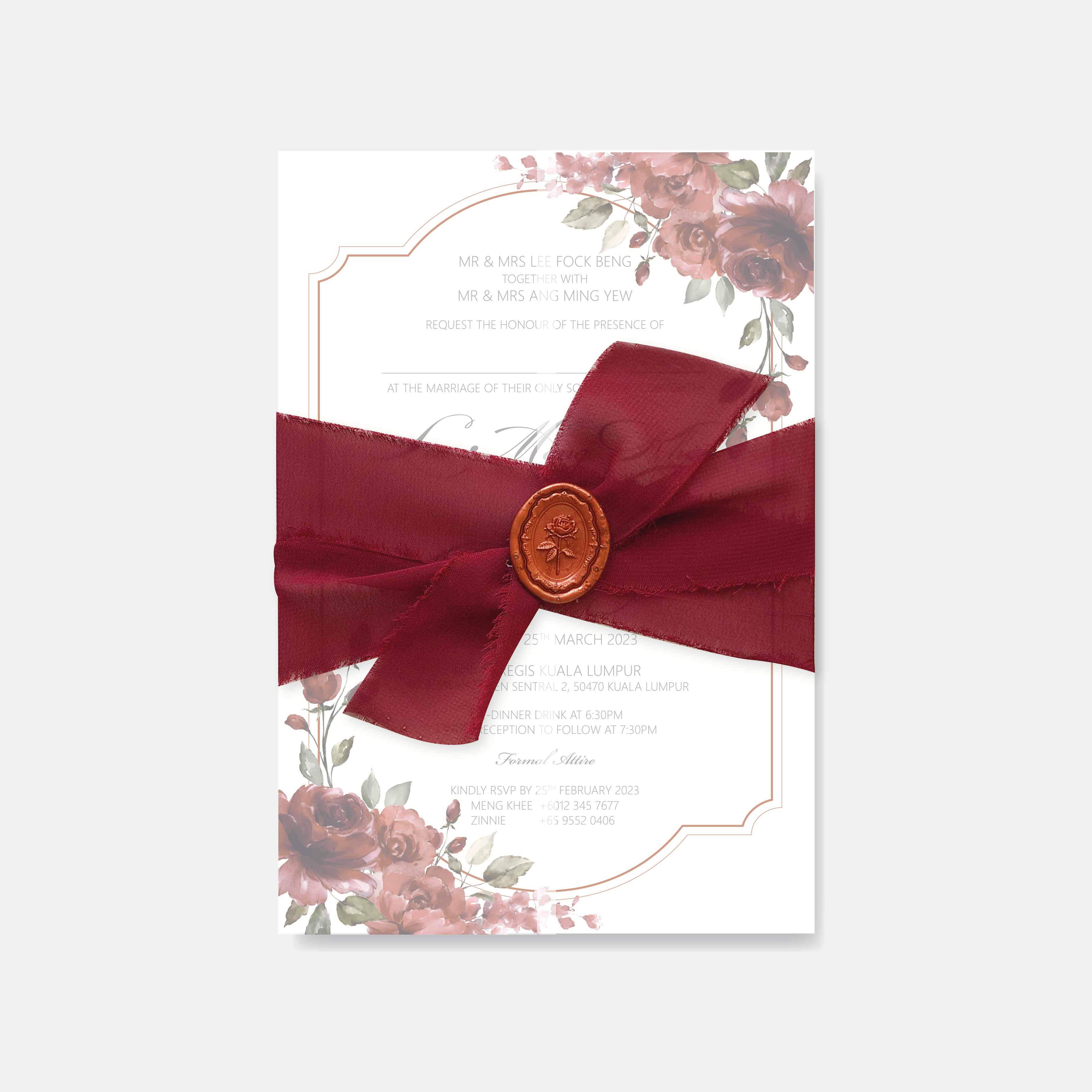 Chiffon Ribbon Wedding Invitation