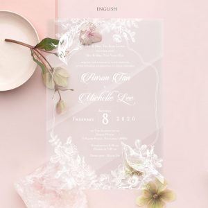 ACRYLIC WEDDING INVITATION (WHITE INK) 3