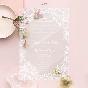 ACRYLIC WEDDING INVITATION (WHITE INK) 4